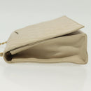 CHANEL Matelasse Chain Shoulder Bag Lamb Skin Ivory Gold CC Auth 129736-4