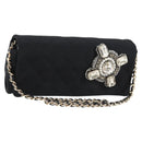 CHANEL Matelasse Chain Shoulder Bag Nylon Black CC Auth 129738V-1