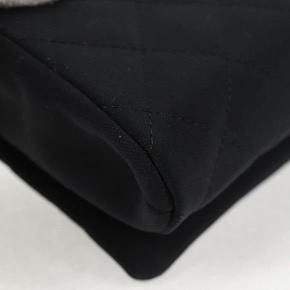 CHANEL Matelasse Chain Shoulder Bag Nylon Black CC Auth 129738V