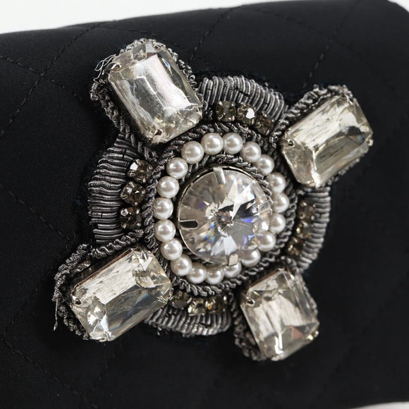 CHANEL Matelasse Chain Shoulder Bag Nylon Black CC Auth 129738V