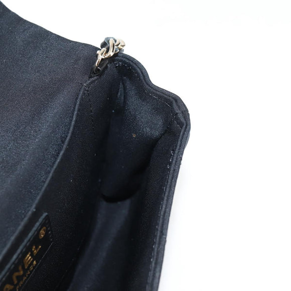 CHANEL Matelasse Chain Shoulder Bag Nylon Black CC Auth 129738V