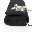 CHANEL Matelasse Chain Shoulder Bag Nylon Black CC Auth 129738V-4