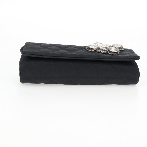 CHANEL Matelasse Chain Shoulder Bag Nylon Black CC Auth 129738V