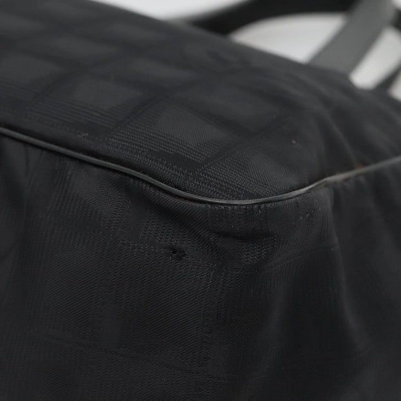 CHANEL New Travel Line Tote Bag Nylon Black CC Auth 129741