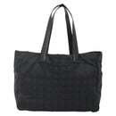 CHANEL New Travel Line Tote Bag Nylon Black CC Auth 129741-13
