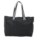 CHANEL New Travel Line Tote Bag Nylon Black CC Auth 129741-2