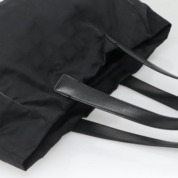 CHANEL New Travel Line Tote Bag Nylon Black CC Auth 129741