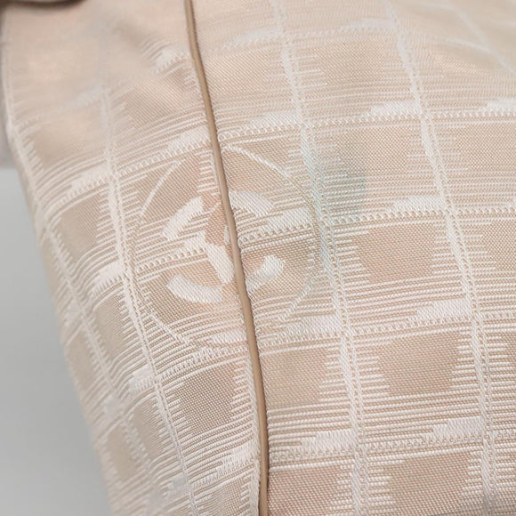 CHANEL New Travel Line Tote Bag Nylon Ivory CC Auth 129743