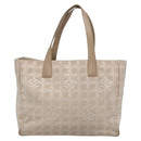 CHANEL New Travel Line Tote Bag Nylon Ivory CC Auth 129743-13