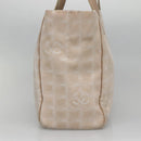 CHANEL New Travel Line Tote Bag Nylon Ivory CC Auth 129743-3