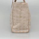 CHANEL New Travel Line Tote Bag Nylon Ivory CC Auth 129743-4