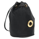 CELINE Pouch Nylon Black Gold Auth 129752-1