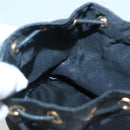 CELINE Pouch Nylon Black Gold Auth 129752-16