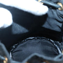 CELINE Pouch Nylon Black Gold Auth 129752-17