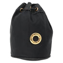 CELINE Pouch Nylon Black Gold Auth 129752-13