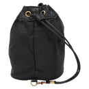 CELINE Pouch Nylon Black Gold Auth 129752-2