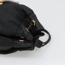 CELINE Pouch Nylon Black Gold Auth 129752-6