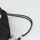 CELINE Pouch Nylon Black Gold Auth 129752-8