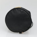 CELINE Pouch Nylon Black Gold Auth 129752-9