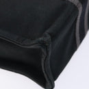 HERMES Fourre Tout PM Hand Bag Canvas Black Gray Silver Auth 129762-14