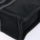 HERMES Fourre Tout PM Hand Bag Canvas Black Gray Silver Auth 129762-15