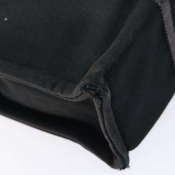 HERMES Fourre Tout PM Hand Bag Canvas Black Gray Silver Auth 129762