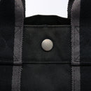 HERMES Fourre Tout PM Hand Bag Canvas Black Gray Silver Auth 129762-10