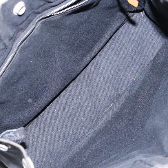 HERMES Fourre Tout PM Hand Bag Canvas Black Gray Silver Auth 129762