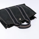 HERMES Fourre Tout PM Hand Bag Canvas Black Gray Silver Auth 129762-6