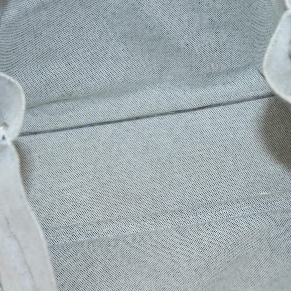 HERMES New Fourre Tout MM Hand Bag Canvas Gray Silver Auth 129763