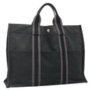 HERMES Fourre Tout MM Hand Bag Canvas Black Auth 129764-1