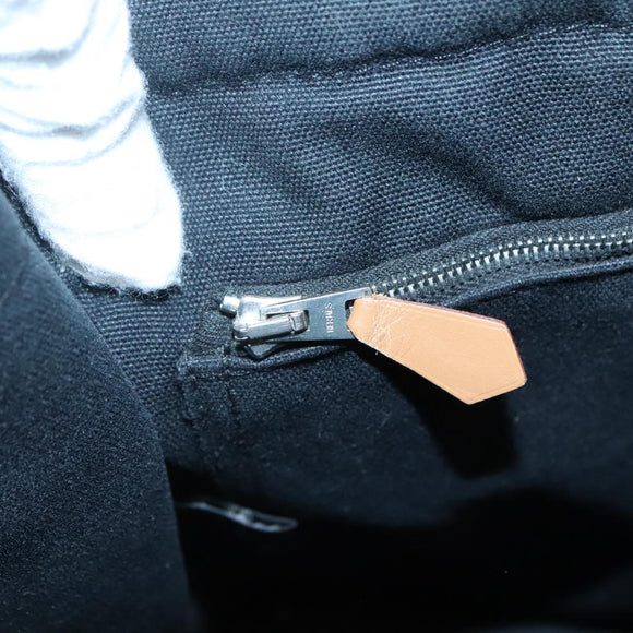 HERMES Fourre Tout MM Hand Bag Canvas Black Auth 129764