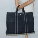 HERMES Fourre Tout MM Hand Bag Canvas Black Auth 129764-20