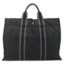 HERMES Fourre Tout MM Hand Bag Canvas Black Auth 129764-2