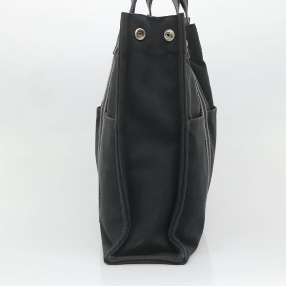 HERMES Fourre Tout MM Hand Bag Canvas Black Auth 129764