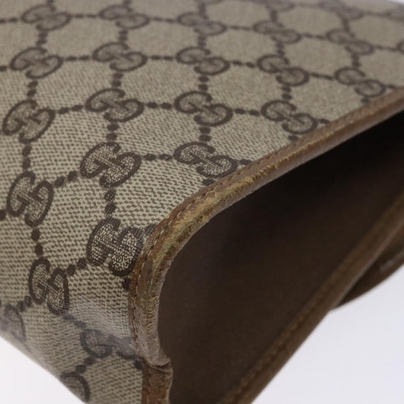 GUCCI GG Supreme Web Sherry Line Clutch Bag PVC Beige Gold 89 01 031 Auth 129766