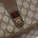 GUCCI GG Supreme Web Sherry Line Clutch Bag PVC Beige Gold 89 01 031 Auth 129766-8