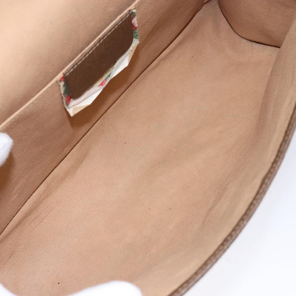 GUCCI GG Supreme Web Sherry Line Clutch Bag PVC Beige Gold 89 01 031 Auth 129766