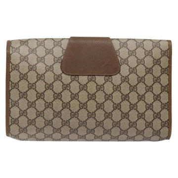 GUCCI GG Supreme Web Sherry Line Clutch Bag PVC Beige Gold 89 01 031 Auth 129766 - 0