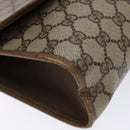 GUCCI GG Supreme Web Sherry Line Clutch Bag PVC Beige Gold 89 01 031 Auth 129766-14