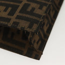 FENDI Zucca Canvas Shoulder Bag Black Brown Auth 129768-8