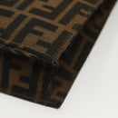 FENDI Zucca Canvas Shoulder Bag Black Brown Auth 129768-15