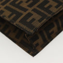 FENDI Zucca Canvas Shoulder Bag Black Brown Auth 129768-16
