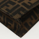 FENDI Zucca Canvas Shoulder Bag Black Brown Auth 129768-17