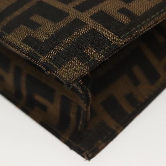 FENDI Zucca Canvas Shoulder Bag Black Brown Auth 129768