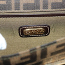 FENDI Zucca Canvas Shoulder Bag Black Brown Auth 129768-20