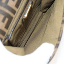 FENDI Zucca Canvas Shoulder Bag Black Brown Auth 129768-10