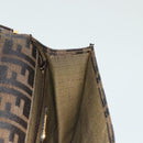 FENDI Zucca Canvas Shoulder Bag Black Brown Auth 129768-21