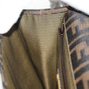 FENDI Zucca Canvas Shoulder Bag Black Brown Auth 129768-22