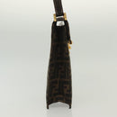 FENDI Zucca Canvas Shoulder Bag Black Brown Auth 129768-4